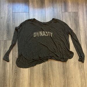 Brandy Melville grey 'Dynasty' Long Sleeve Top